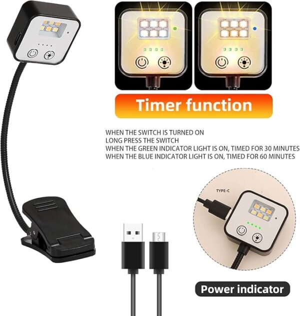 10 pack rechargeable book lights function