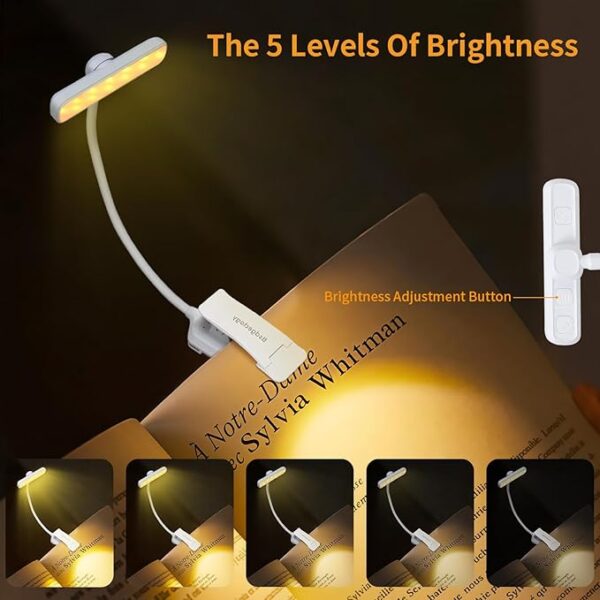 Led rechargeable book light brightness