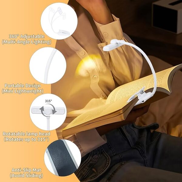 Led rechargeable book light feature