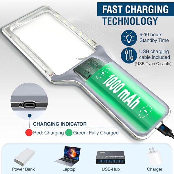 MagniPros magnifying glass charging
