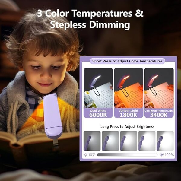 VAVOFO USB rechargeable book light color