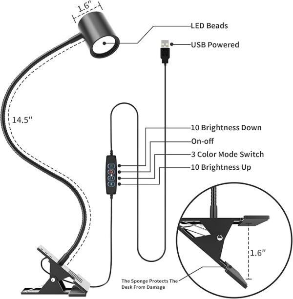 clip-on LED reading lamp design