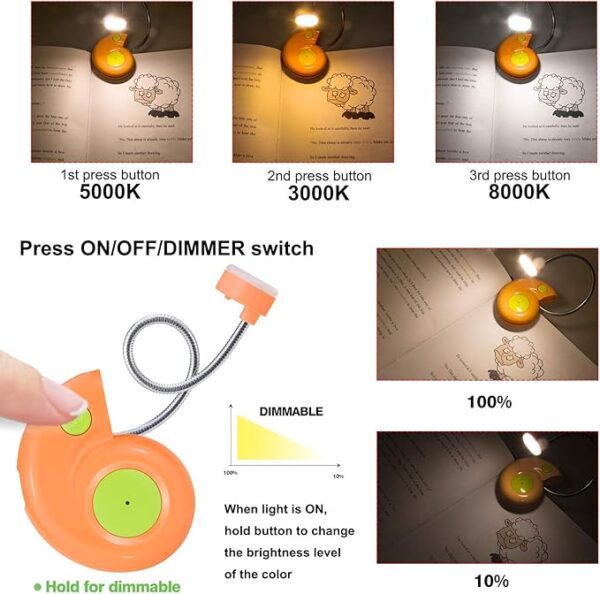clip-on kids book lights feature