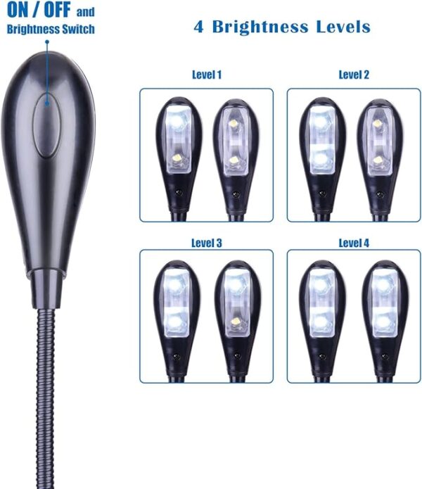 dual-arm LED book light brightness