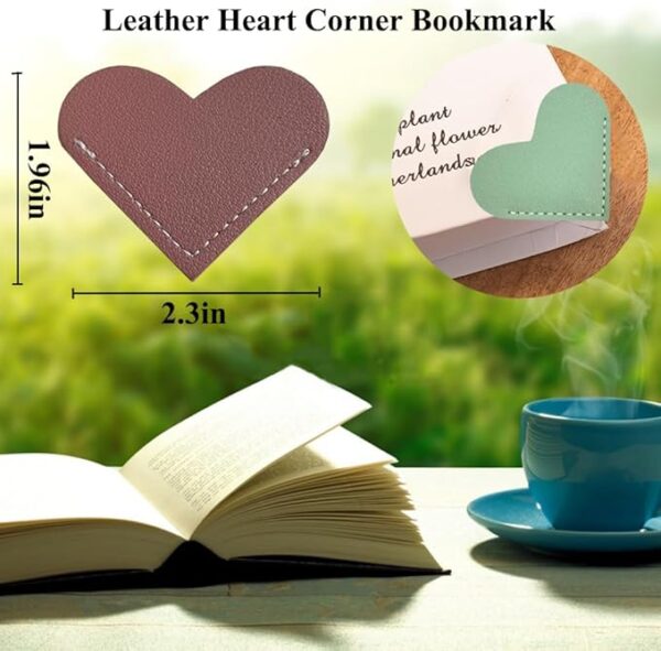 leather heart bookmark size