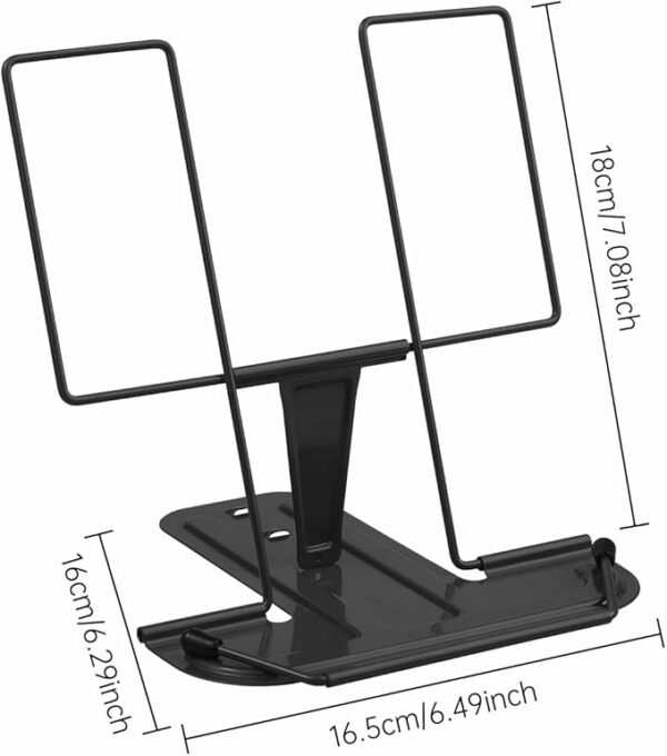 metal book stand size