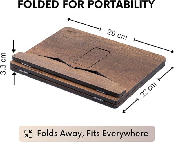 wood book holder stand size