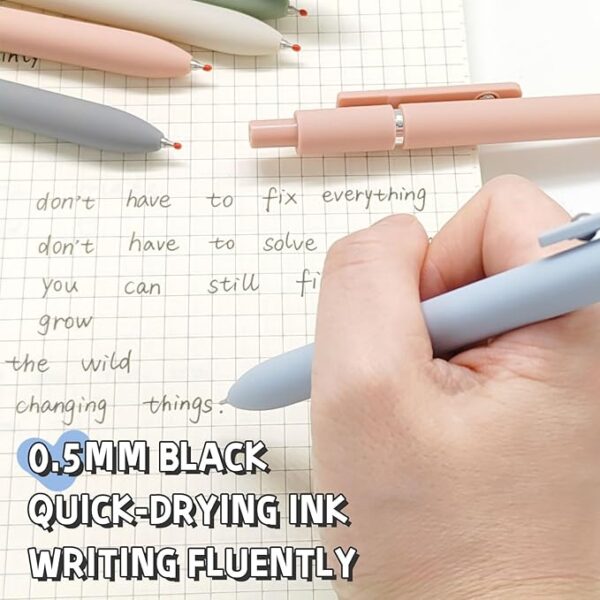 black ink fine point pens in use