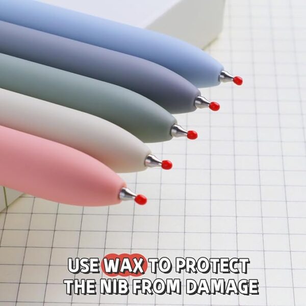 black ink fine point pens with wax