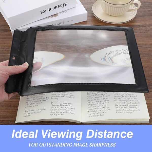handheld book magnifying sheet ideal viewing distance