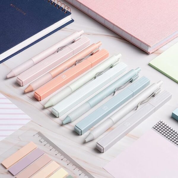highlighters and gel pens close-up