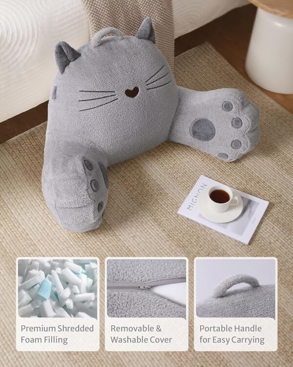 kitty reading pillow feature