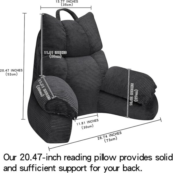 reading pillow with arms size