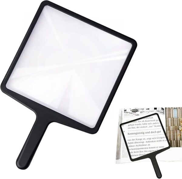 square handheld magnifying glass