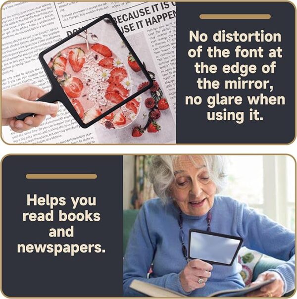 square handheld magnifying glass features