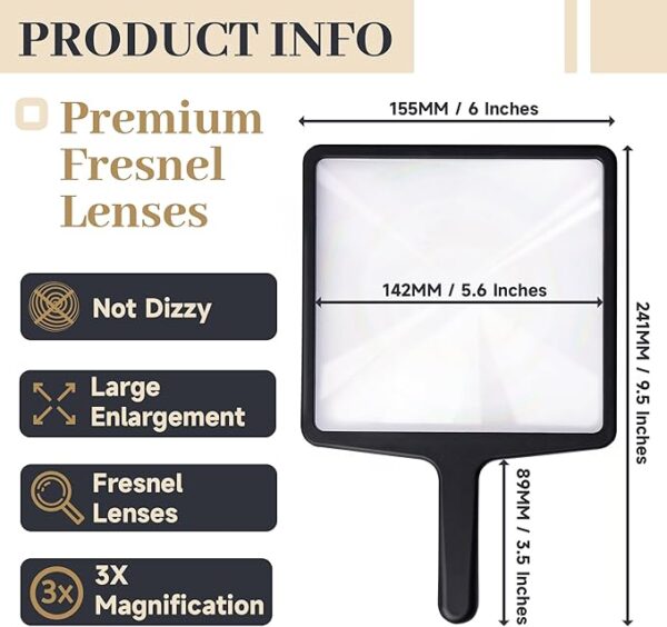 square handheld magnifying glass product info