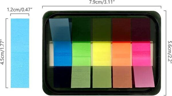 sticky index tabs size