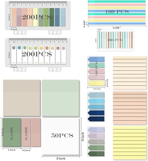 transparent sticky notes with highlighter tape inclusions
