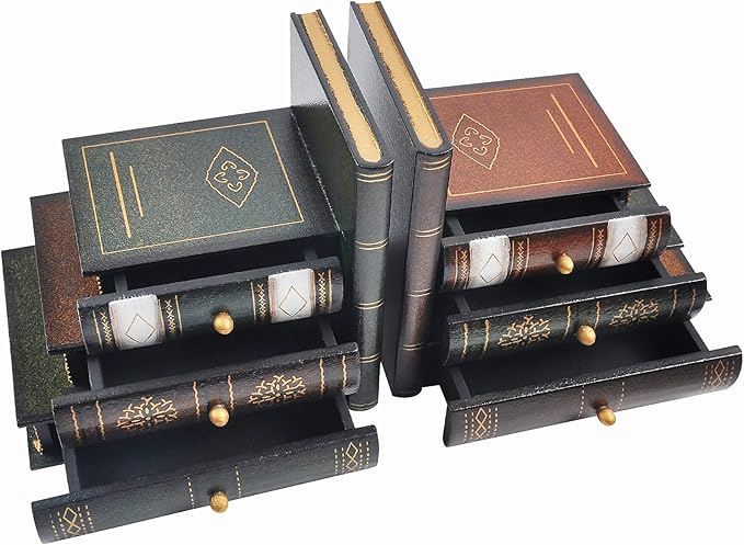 vintage decorative book organizer closeup