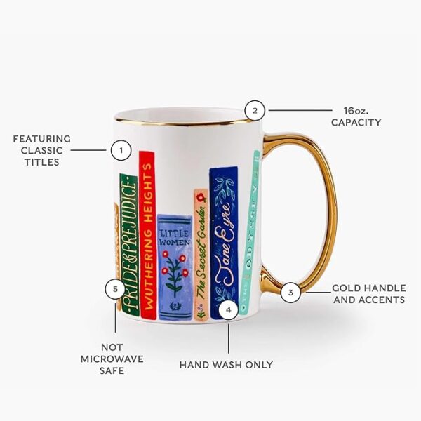 book club mug features