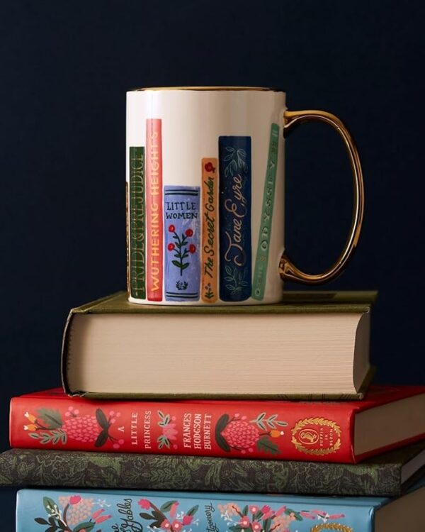 book club mug with books