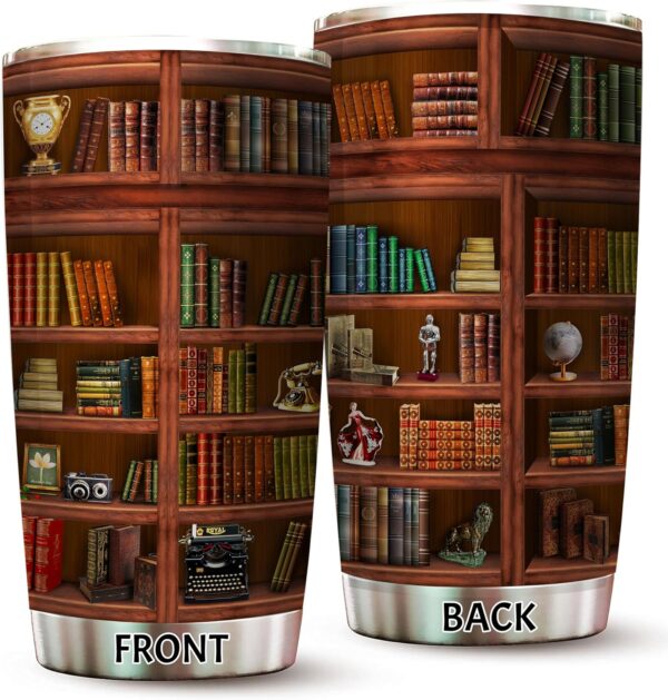book tumbler front and back design