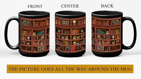 library coffee mug design