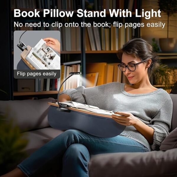 pillow stand with reading light use
