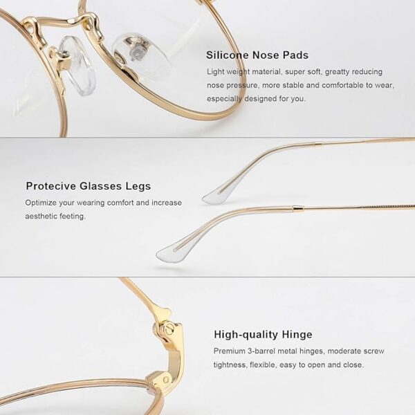 round reading glasses details