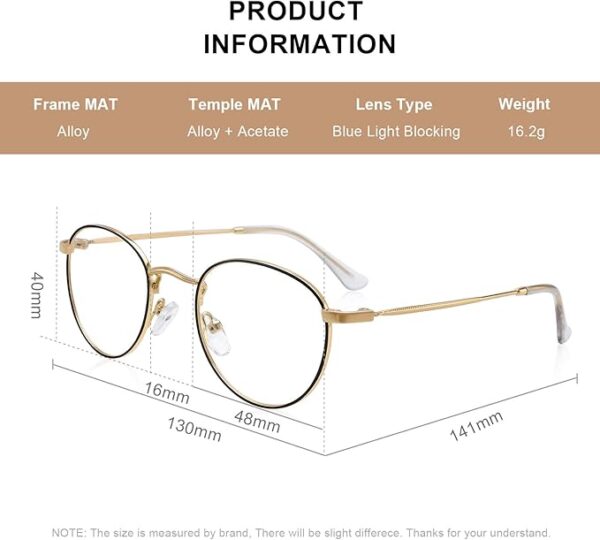 round reading glasses product information