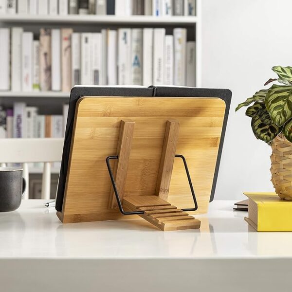 bamboo book stand back view