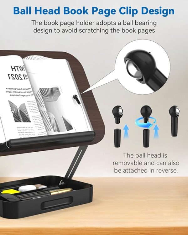 book stand with storage feature