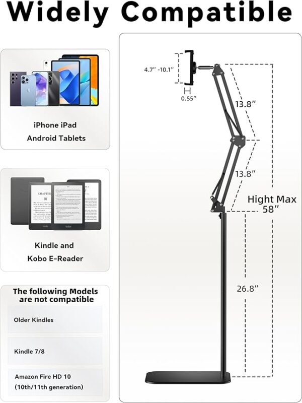 kindle holder with remote measurement