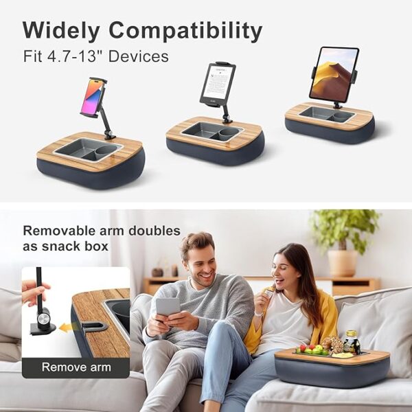 pillow stand with snack bowl feature