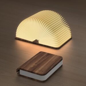 wooden book lamp