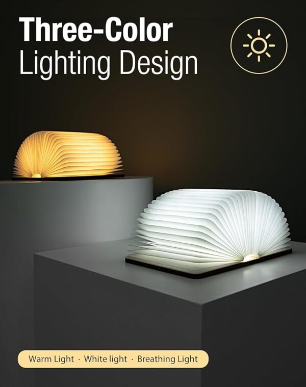 wooden book lamp color modes