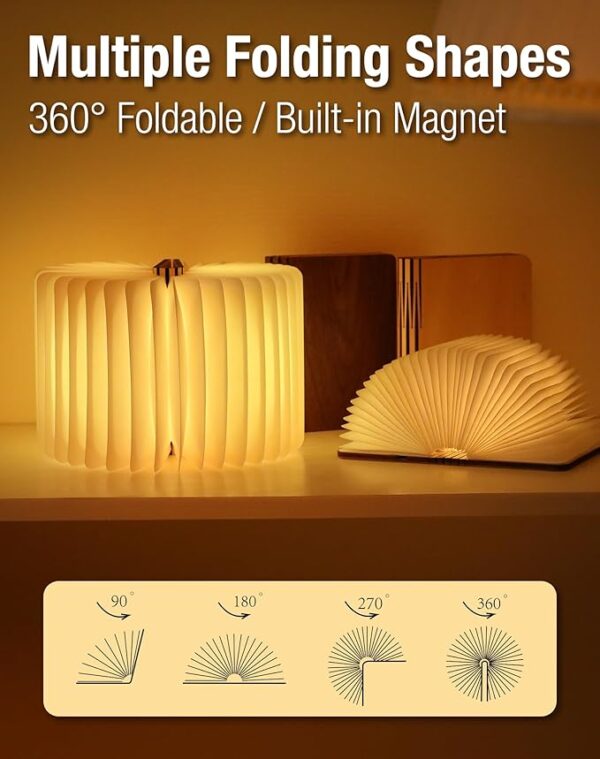 wooden book lamp feature