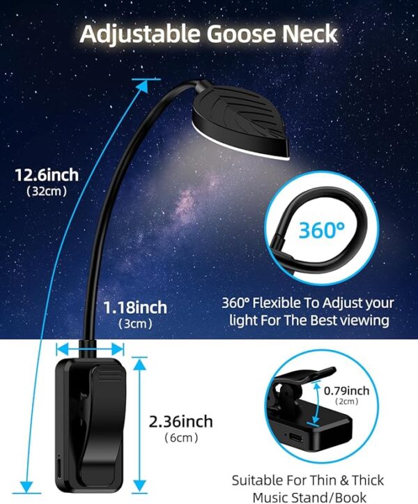 leaf reading book light size