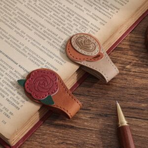 vintage leather bookmark