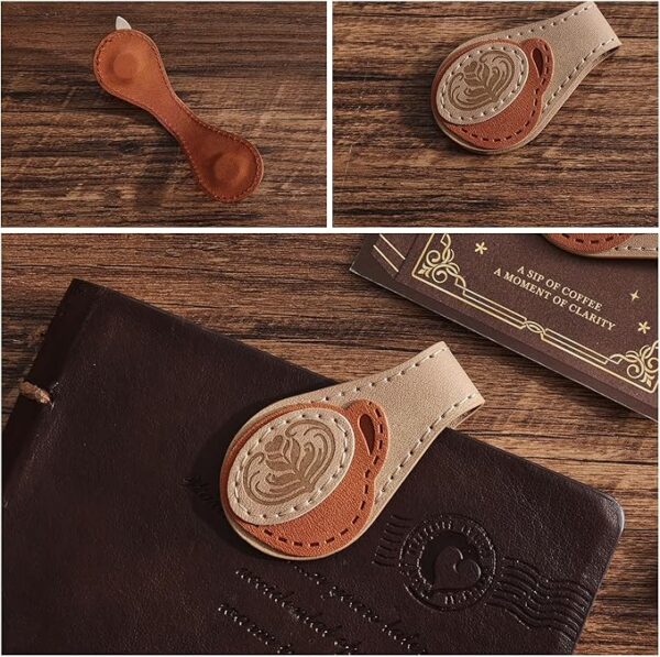 vintage leather bookmark design