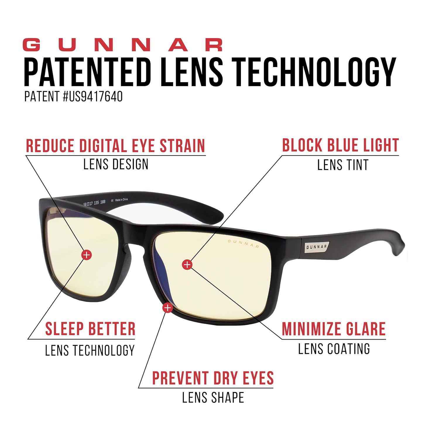 GUNNAR reading glasses lens