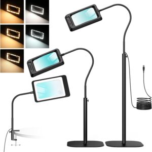 magnifying glass with light and stand