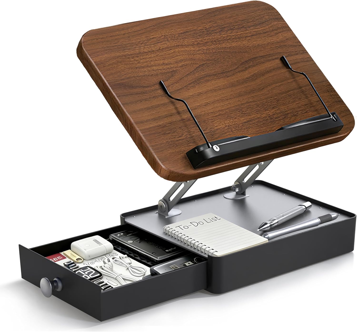 book stand with storage drawer