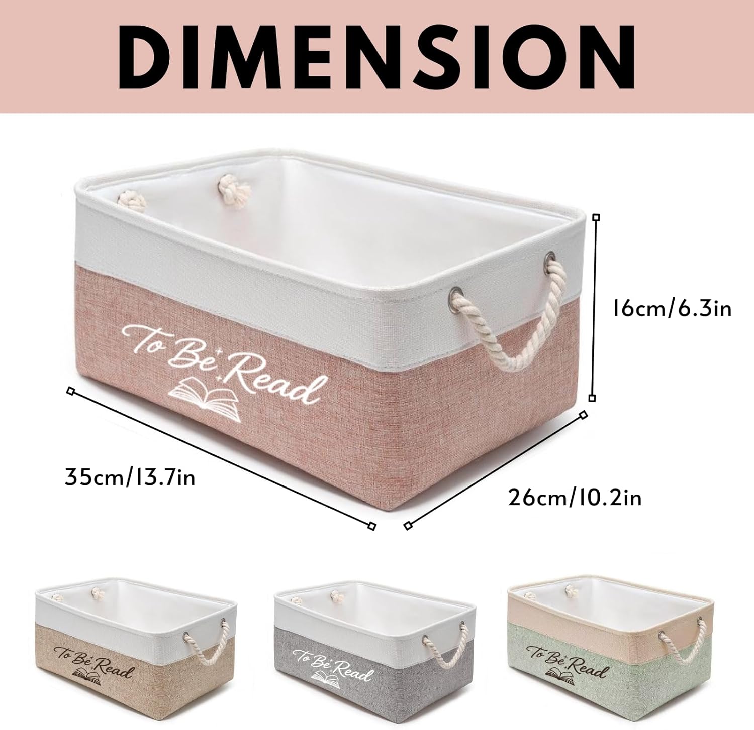 book storage basket dimension