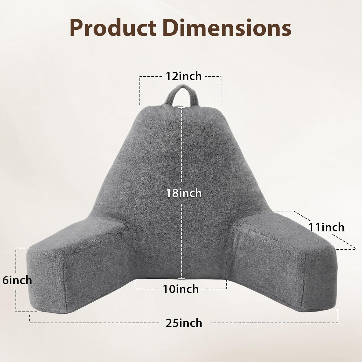 Quilmfoam reading pillow dimensiona