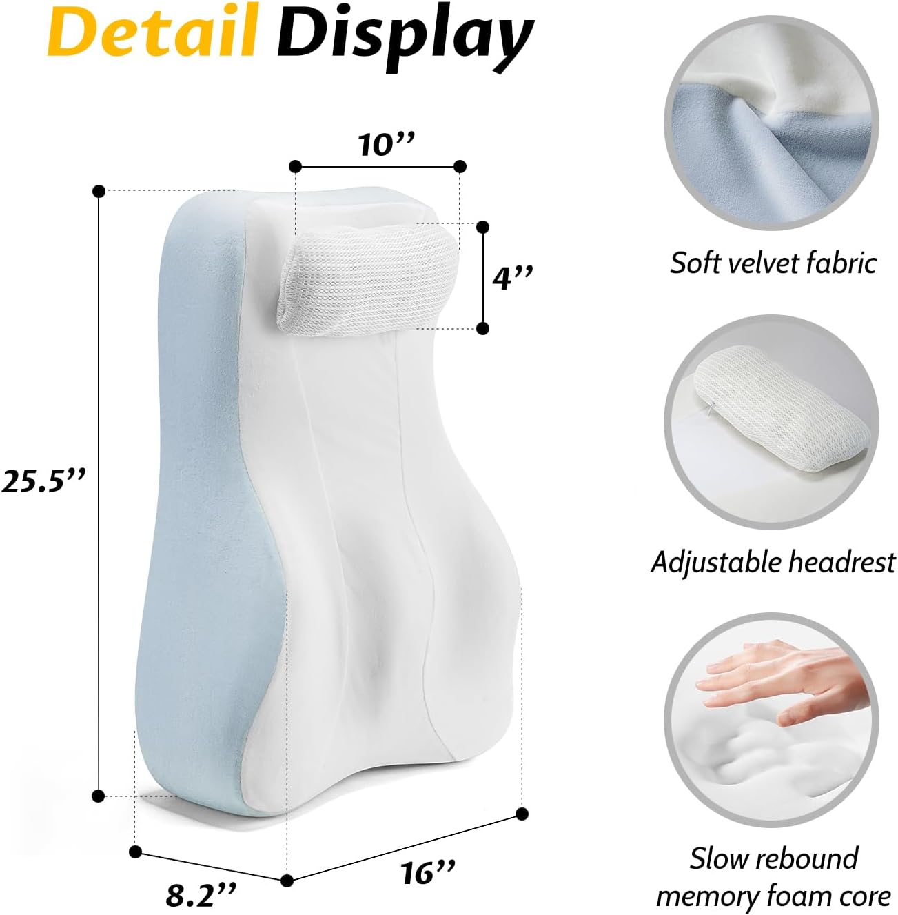 S curve reading pillow dimensions
