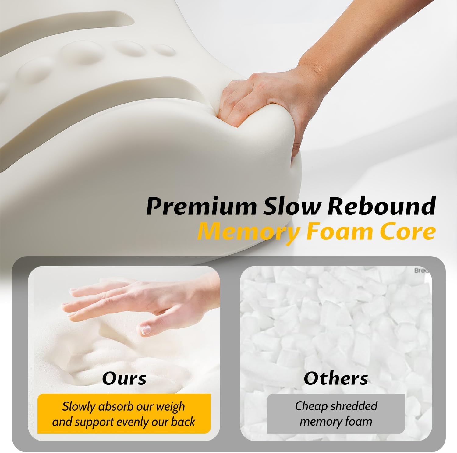 S curve reading pillow memory foam