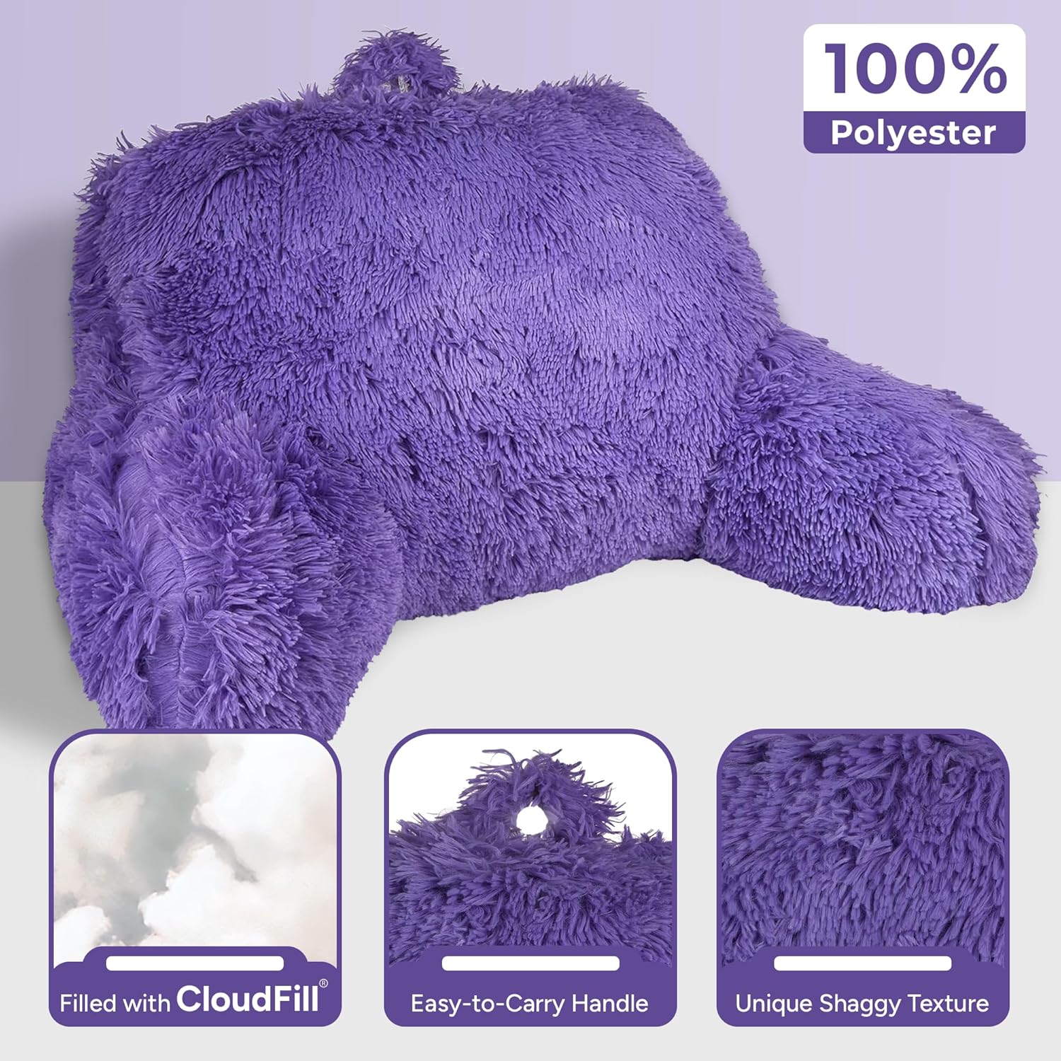 shaggy reading pillow material