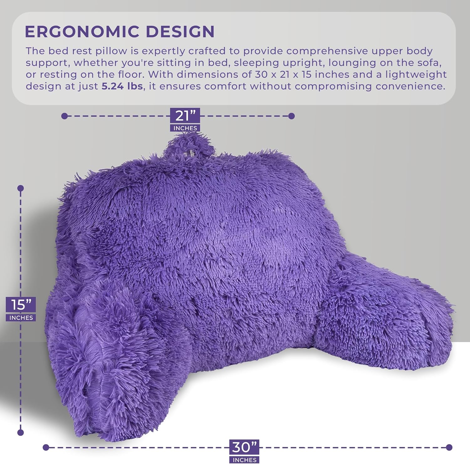 shaggy reading pillow measurement