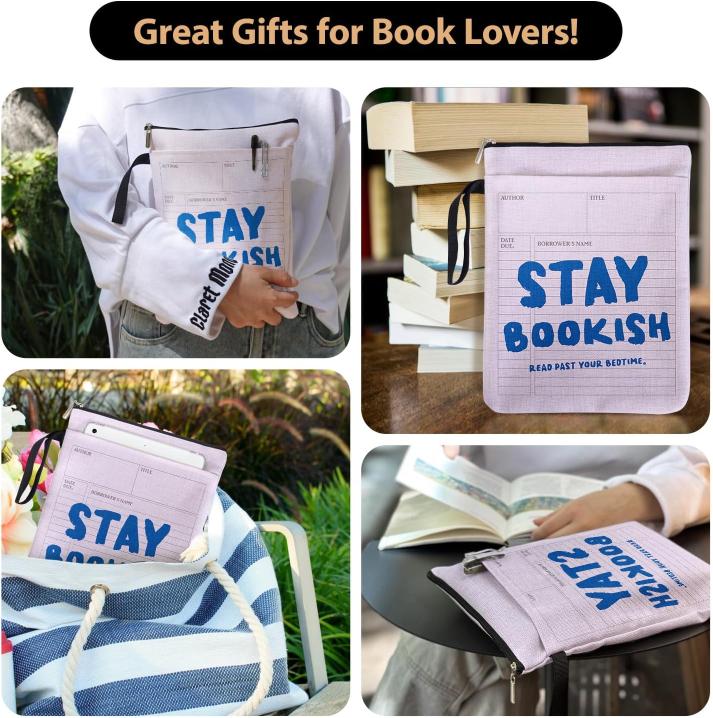 stay bookish book sleeve as gift